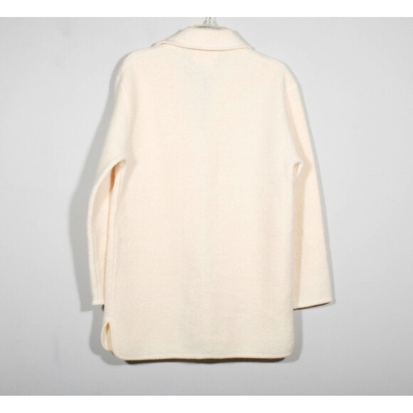 Vintage Caché Zip Up Ivory Cream Boiled Wool Jacket Blazer Zip Pockets Size XS - Picture 3 of 4